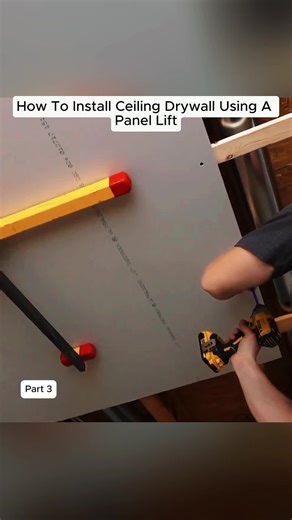 3-How To Install Ceiling Drywall Using A Panel Lif #homerenovation #diyhome #renovationtips #homelmprovement #diyprojects