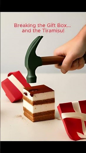Gift Box Crushed by Hammer – Tiramisu Cake Explosion! 🍰🎁 | Epic Dessert Break!