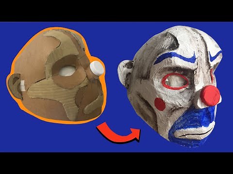 DIY: Cardboard Dark Knight Joker Mask Part 1, free templates