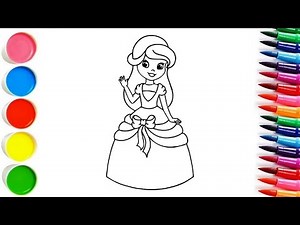 How To Draw Princess ! Easy Step by Step Drawing Tutorial For Kids ! Coloring Page 1M