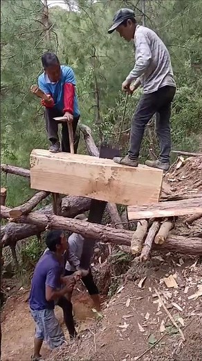 Primitive woodworking: traditional sawing techniques in the forest
