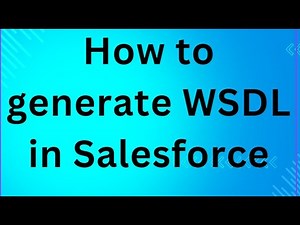 How to generate WSDL in Salesforce