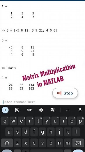 Matrix Multiplication in MATLAB #math #matlab #coding #matrices #matrixmultiplication