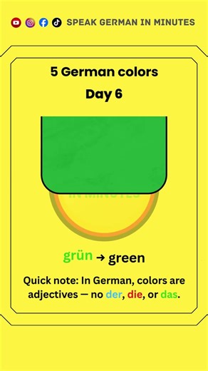 5 German Colors You Need to Know - Day 6 #shorts #learngerman #germanpronunciation #germanvocabulary