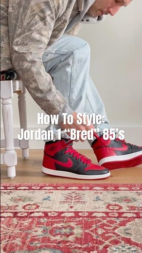 Nike Air Jordan 1 “Bred” 85 Sneakers On Feet With Outfits