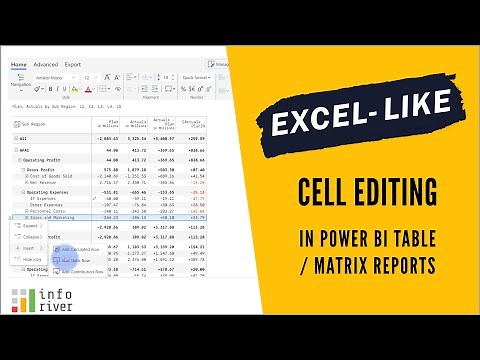 Excel-like cell editing in Power BI Table/Matrix Reports