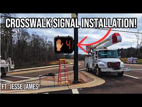 Pedestrian CrossWalk Signal & Push Button Installation!! Ft. Jesse James