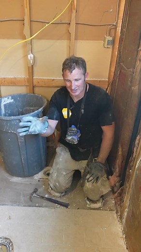 Tile Floor Demo Tip #diy #tile #shorts #demo | Bathroom Remodeling Teacher