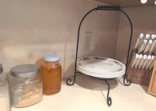 Amish Wrought Iron Plate Stacker, Rustic Kitchen Storage - Etsy