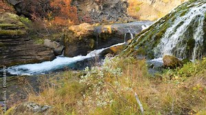 Gjain Valley in the Highlands of Iceland in Sunny Autumn