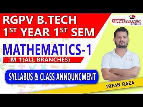 Syllabus | Mathematics 1 (M-1) RGPV B.Tech 1st Year 1 Sem Syllabus & Class Announcement