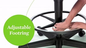 HON Volt Standing Desk Chair, Fabric Home Office Chair with Foot Rest, Armless, Ergonomic Recline and Center Tilt, for Computers, Offices, Work, Black