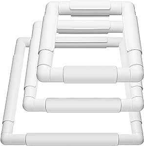 Janinka Embroidery Hoop 3 Pcs Cross Stitch Hoops and Frames White Rectangular Cross Stitch Embroidery Snap Frame DIY Sewing Tool for Quilting Silk-Painting 6 x 6, 8 x 8, 11 x 11 in(White)
