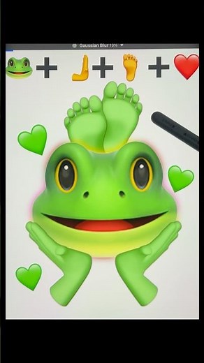 Frog emoji💚 #shorts #ytshorts #digitalart