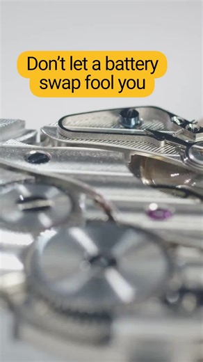 Think a battery change is all your watch needs? Think again. A simple battery swap might get it ticking, but without a proper service, dirt, dried lubricants, and worn parts can still cause damage beneath the surface. Your watch is a complex piece of craftsmanship that deserves more than just a quick fix. Regular servicing ensures every gear, spring, and seal is in top shape — protecting accuracy and longevity. Don't just stop at the battery. Treat your watch to the care it truly needs and keep 