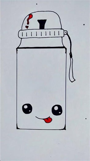 Cute Bottle Drawing/Easy Aesthetic Art Tutorial😍 #shorts #drawing #art #pov