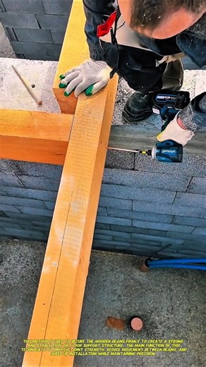 Smart Timber Frame Fastening with Long Structural Screws | Efficient Roof Beam Installation.