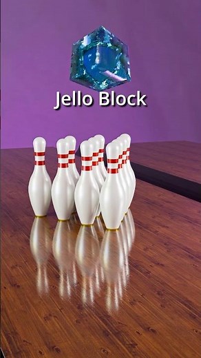 Blender Bowling simulation with a Bowling Ball, Cannon Ball and a Jello Cube