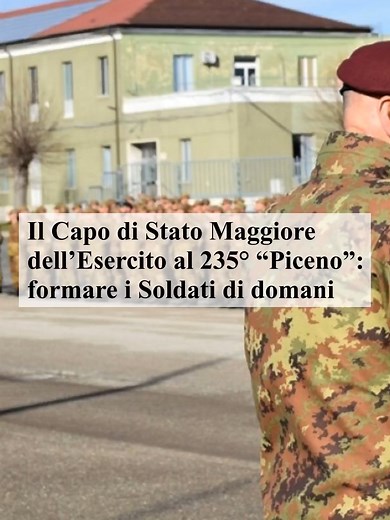 Il 26 gennaio 2026 il Capo di Stato Maggiore dell’Esercito, Generale di Corpo d’Armata Carmine Masiello, ha fatto visita al 235° Reggimento Addestramento Volontari “Piceno”, una delle principali scuole di formazione iniziale dell’Esercito Italiano, fulcro del processo che trasforma i giovani volontari in Soldati consapevoli e operativi. La visita ha interessato sia la sede di Ascoli Piceno sia il battaglione addestrativo dislocato presso la Caserma “Pasquali–Campomizzi” di L’Aquila, struttura ch