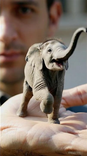 A Man Holds a Dancing Miniature Elephant in His Hand | Unreal Cinematic AI Short