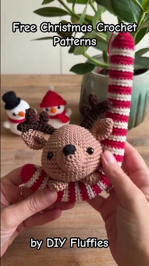 Free Christmas crochet patterns & video tutorial #crochetting #crochetchristmas #crochet #amigurumi