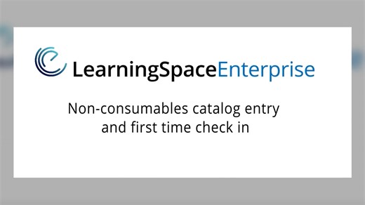 Non-consumables catalog entry - LearningSpace Inventory