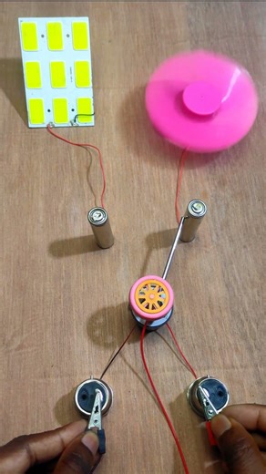 Powering LED Light and DC Motor with Switch System #diyprojects #tech #experiment #shorts