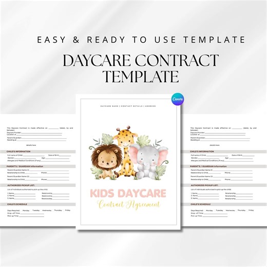 Editable Daycare Contract, Home Daycare Contract, Daycare Agreement. Childcare Business, Preschool Contract, Daycare Liability Form, Forms - Etsy UK