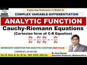 Cauchy Riemann Equations | Analytic Function | Necessary Condition for Analytic Function