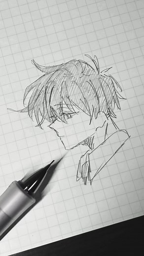 横顔イラストメイキングのプロセス