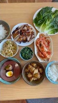 Korean side dishes + bulgogi chicken