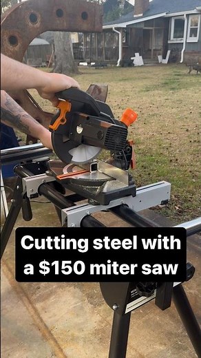 Cutting steel with the Evolution R210CMS miter saw #metalwork #fabrication #tools