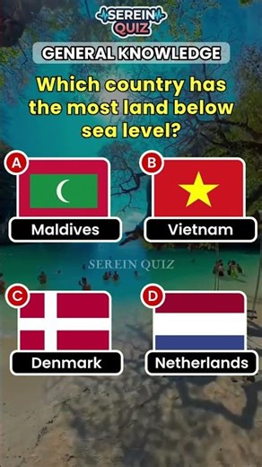 Most Land Below Sea Level! 🌊 #quiz #trivia #shorts