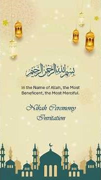 Muslim Nikah Wedding Invitation Video | Islamic Digital Wedding Card #muslimnikaah #muslimwedding