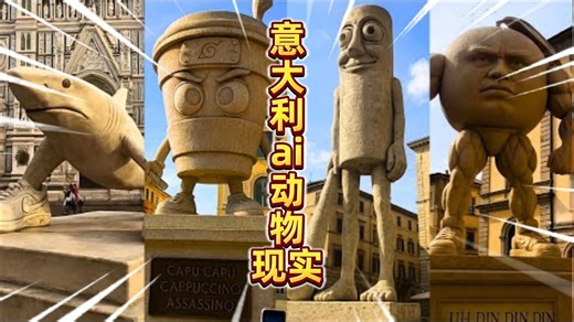 Brainrot ai动物现实版！他们竟然被做成了雕像和菜谱