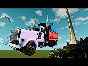 Truck High Mega Ramp Jumps & Realistic Physics Crash Test | BeamNG Drive