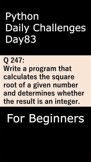 Python Daily Challenges Day083 For Beginners #programming #python #beginners