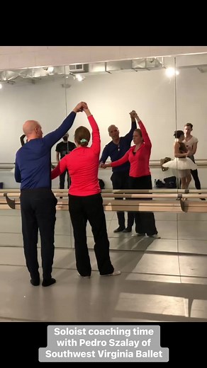 Guest Choreographer Pedro Szalay is in the studio today! He’s coaching dancers for Nutcracker, then staging sections of his gorgeous production of “Cinderella” which we’ll perform in May 2023 in collaboration with Southwest Virginia Ballet! | Charlottesville Ballet