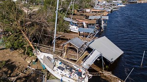 Drone video of Steinhatchee, Florida shows the extreme aftermath of Hurricane Helene