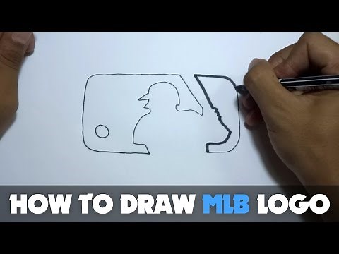How to Draw a Cartoon - Major League Baseball Logo (Tutorial Step by Step)