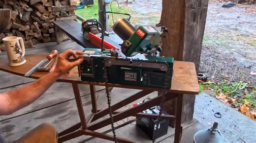 Woodland mills RCS28 chainsaw, chain sharpener. Fun Fun Fun | Jerry Tyson