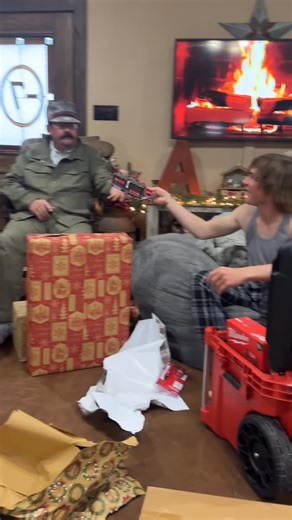 Cody and Erika Archie on Instagram: "By the end we took back three things from inside 😂 We did not communicate clearly before I packed and wrapped it obviously 😂😂 #Milwaukee #milwaukeetools #Packout #ChristmasFail #Tools"