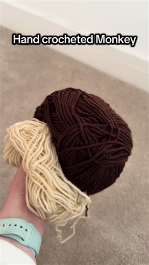Hand crocheted Monkey, taking a total of 5 hours to make for a returning customer via our Etsy store. Made with brown and beige 100% acrylic wool, secured safety eyes, hollow fibre stuffing. Made by @Gracie McGregor #crochet #crochetersoftiktok #crochetaddiction #crochetedbyme #crochetedmonkey