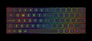 Computer keyboard button layout template with letters for graphic use