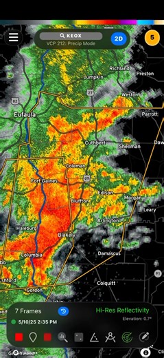 A rather large severe thunderstorm warning has been issued to the south of Columbus for parts of Clay, Quitman, and Randolph Counties. Severe weather will not happen over this entire area… but there may be some pockets of strong winds along the way that we will keep an eye on. Track the rain with our WTVM weather app! -Meteorologist Derek Kinkade WTVM | WTVM Weather