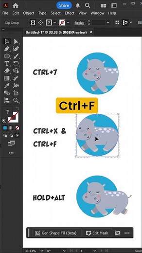 Clipping Mask Shortcut in Adobe Illustrator cc Tutorial | Graphic Design