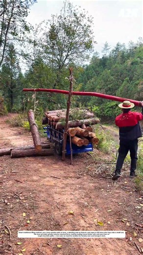 Simple Wooden Lever Hoist: Load Heavy Logs Easily