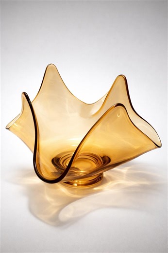 Vintage Amber Glass Bowl - Etsy