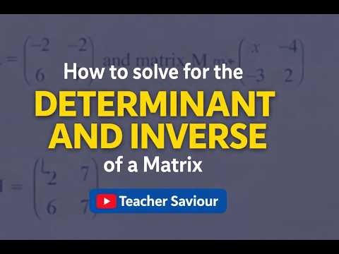 How to solve for the determinant and Inverse of a matrix | Matrices | G 12 2025 P2