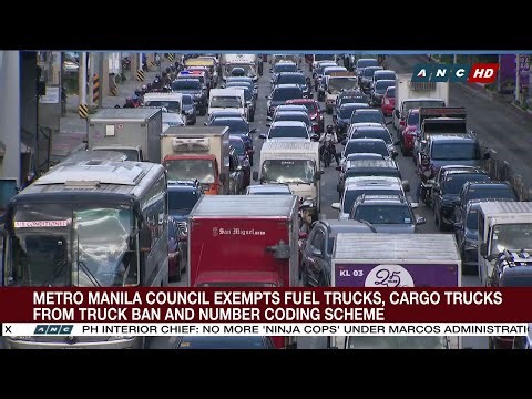 Metro Manila Council exempts fuel trucks, cargo trucks from truck ban, number coding scheme | ANC